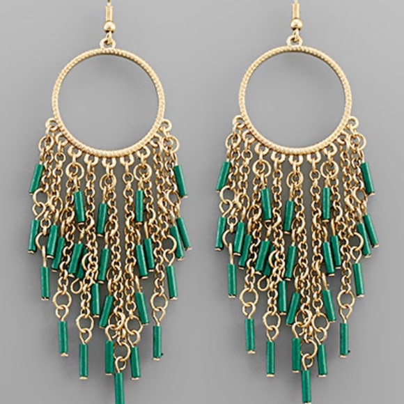 Metal Tassel Circle Earrings - Picture 1 of 1
